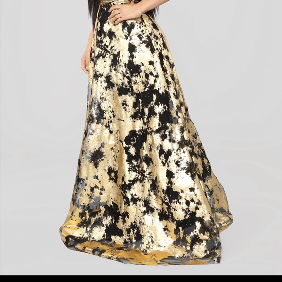 Take Me Higher Black and Gold Fashion Nova Gown - Picture 8 of 10